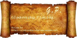 Gladovszky Placida névjegykártya